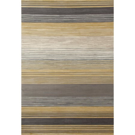 Standalone 9 X 12 Ft. Bastille Collection Heathered Stripe Border Woven Area Rug, Light Yellow ST646387